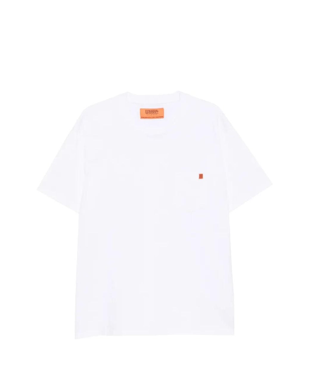 Universal Overall White Logo-Patch T-Shirt for men