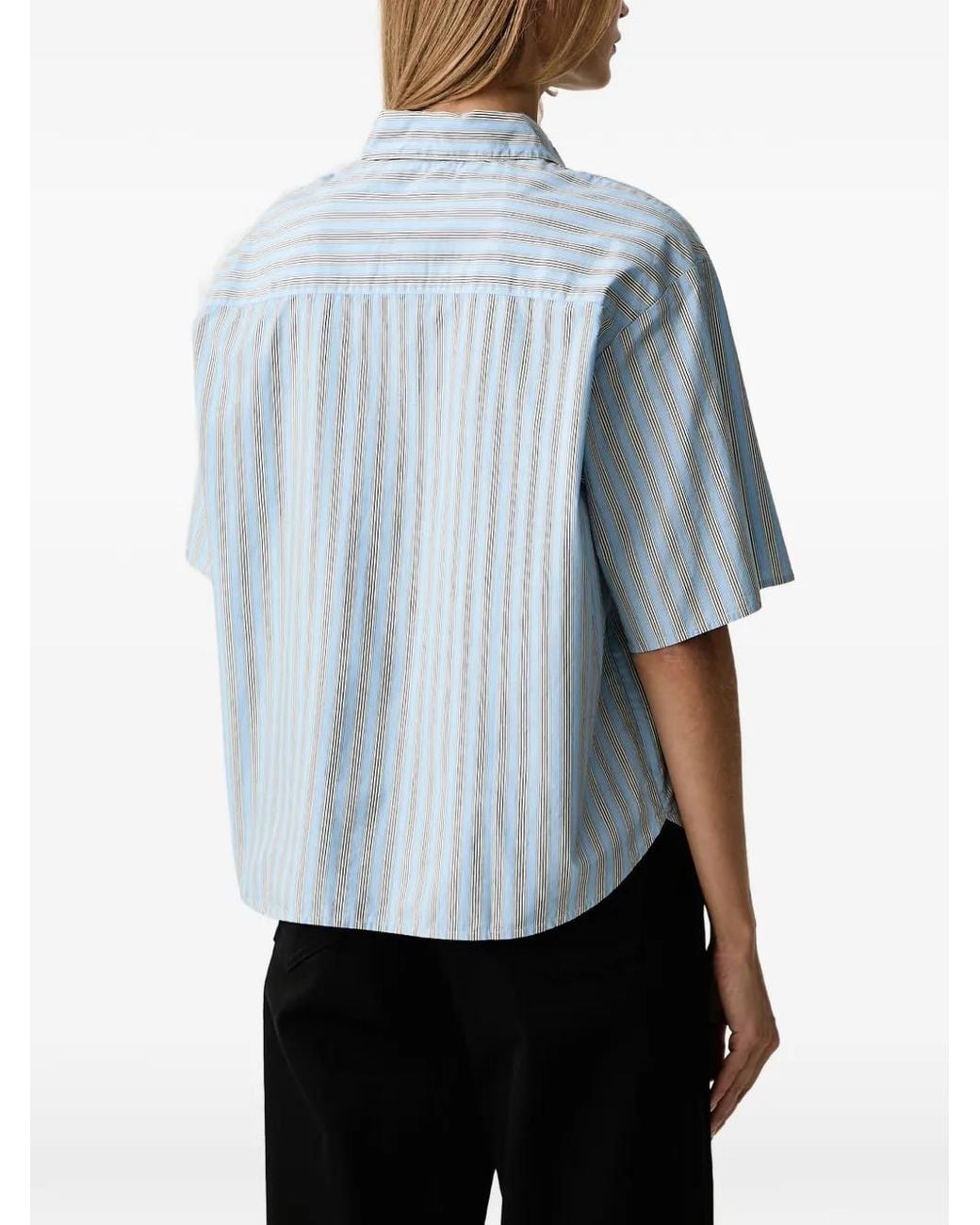 Marc O' Polo Blue Striped Short-Sleeve Shirt