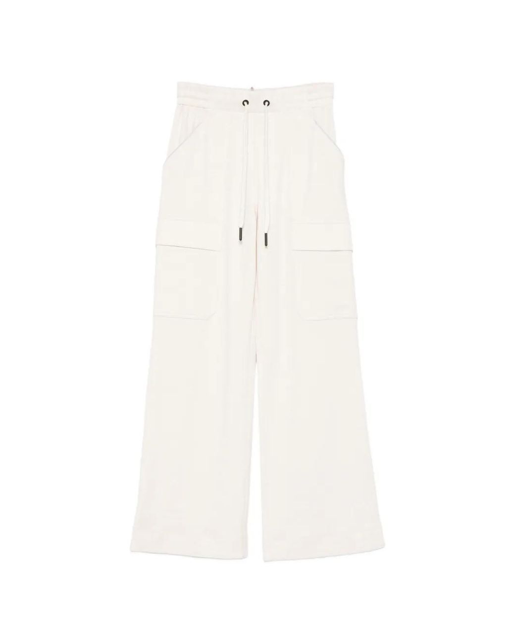 Moncler White Drawstring Cargo-Pocket Trousers