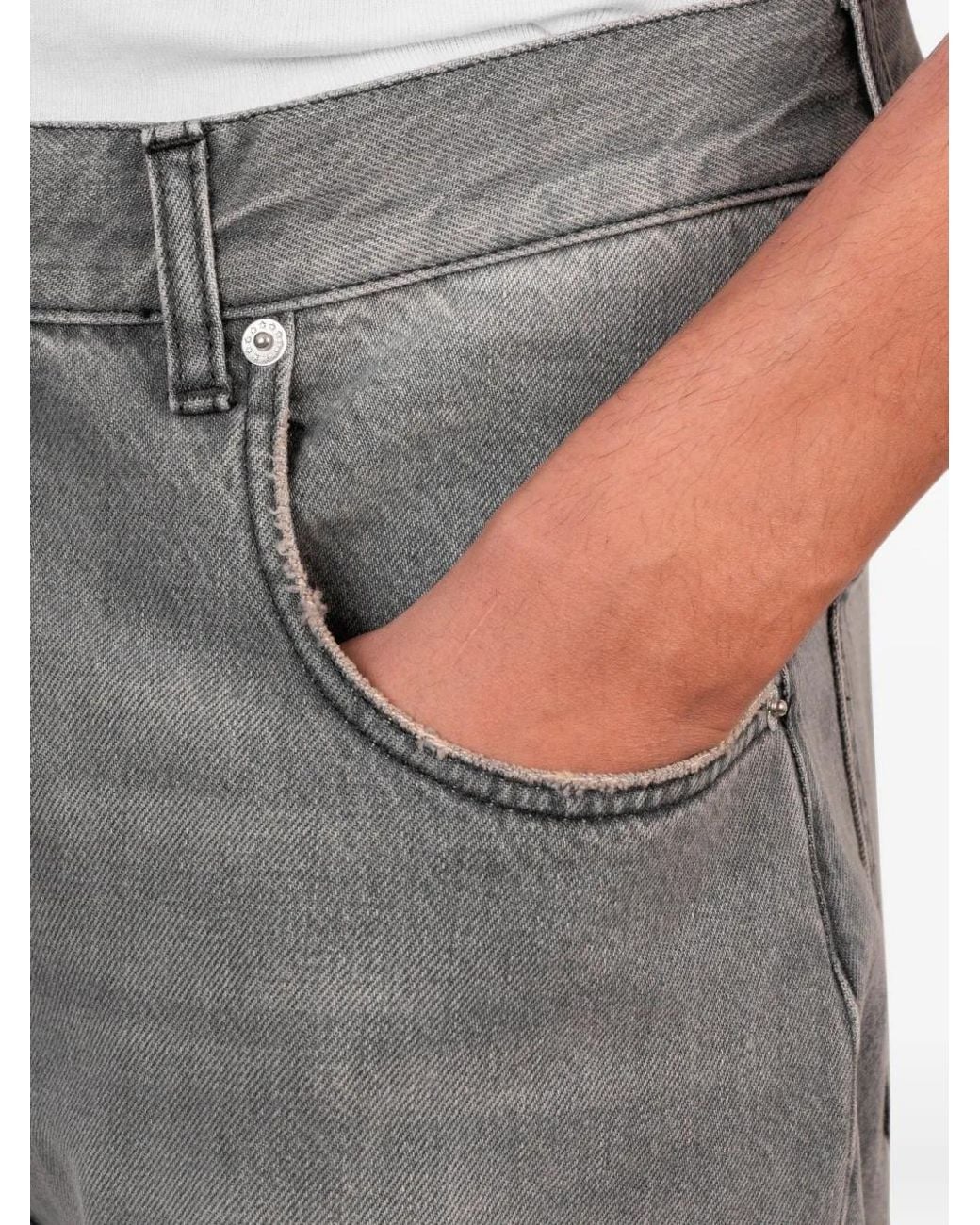 Séfr Gray Mass Distressed-Effect Loose-Fit Jeans for men