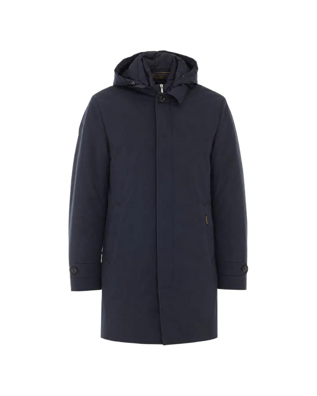 Moorer Blue Ralli Hooded Button-Up Coat for men