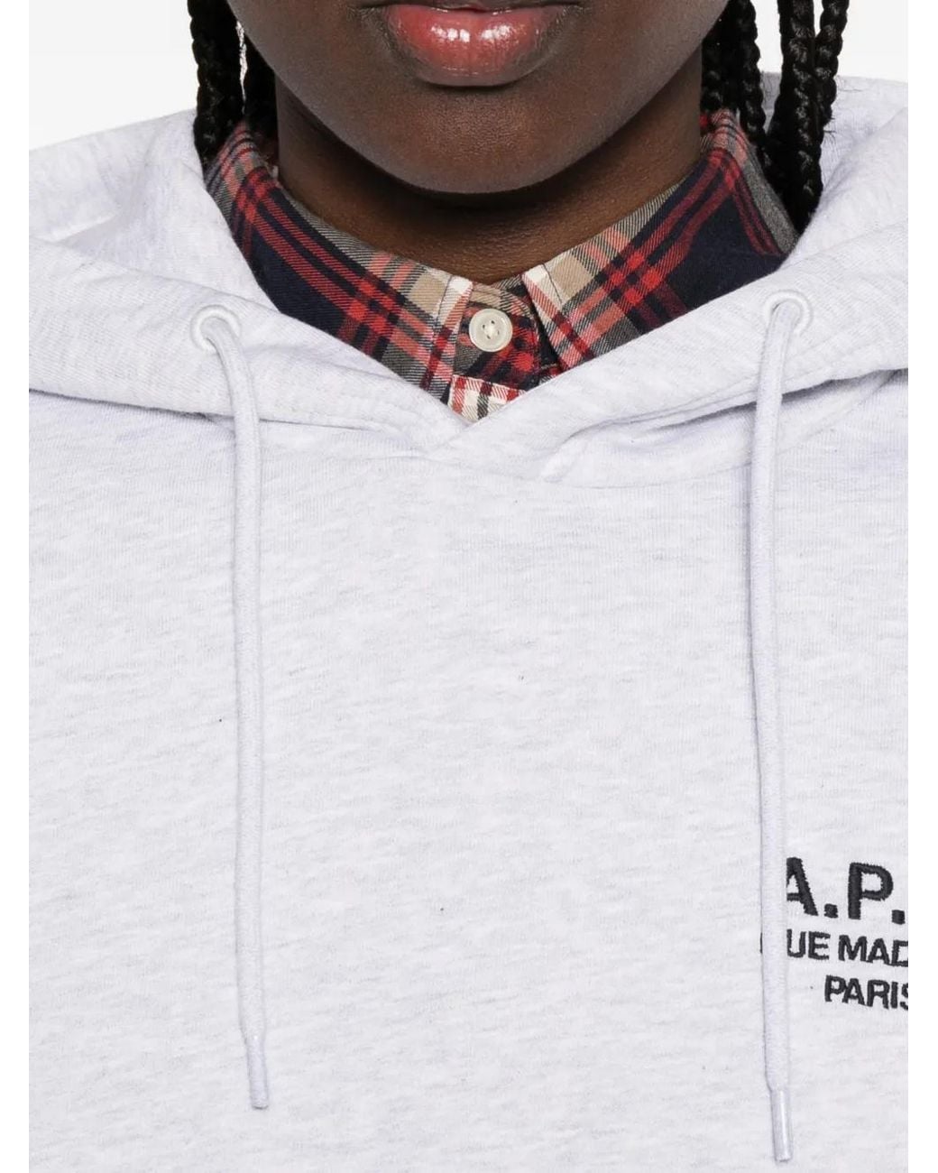 Sudadera con capucha y logo bordado A.P.C. de color White