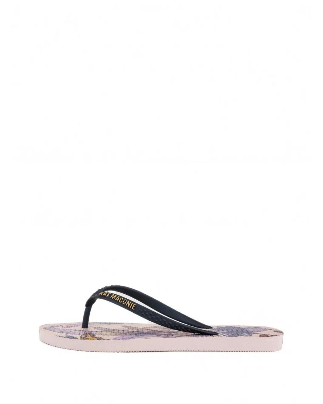 Kat Maconie Pink Sola Floral-Print Flip-Flops