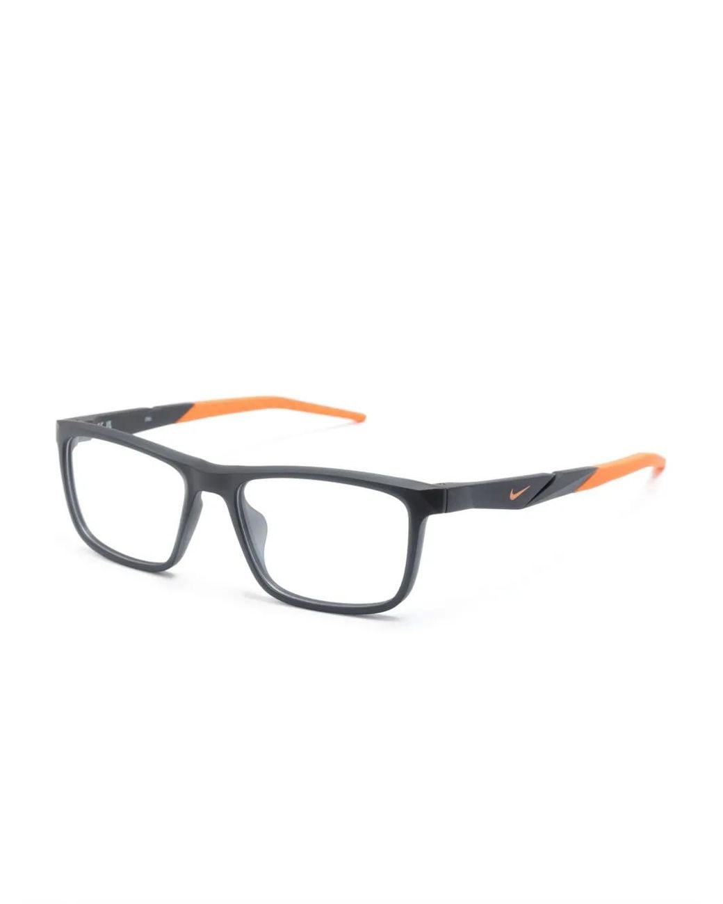 Nike Black 7057 Rectangle-Frame Glasses