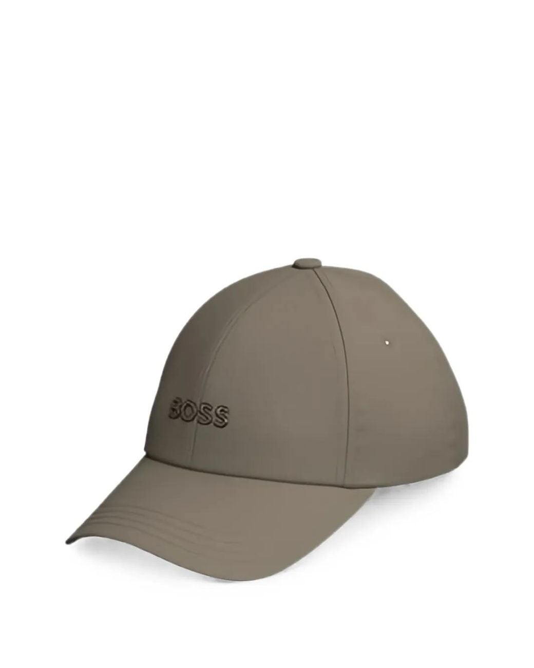 Boss Gray Logo-Plaque Cotton Cap for men