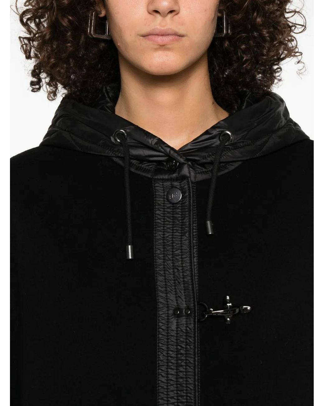 Abrigo Con Capucha Fay de color Black