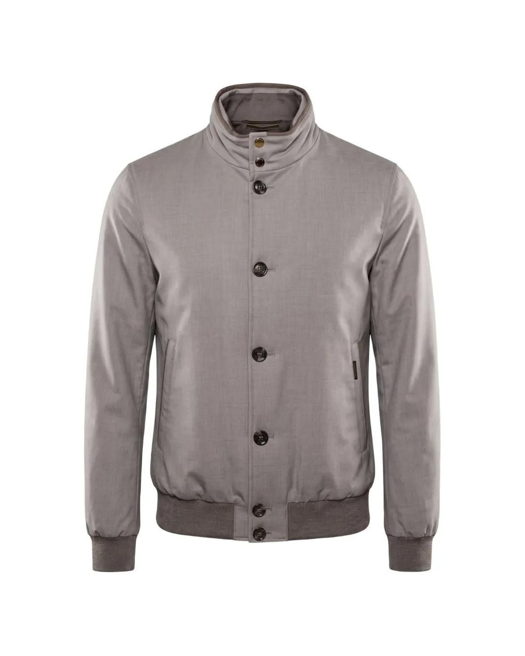 Moorer Gray Janos Button-Fastening Bomber Jacket for men