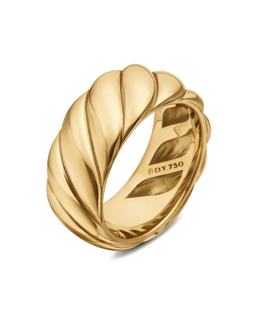 David Yurman Metallic 18Kt Sculpted Cable Band Ring (9Mm)
