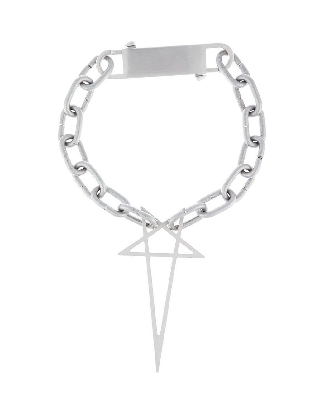 Rick Owens Pentagram Pendant Necklace in Metallic | Lyst Canada