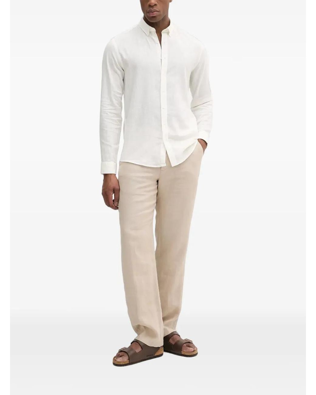Lindbergh White Chemise Boutonnée À Manches Longues for men