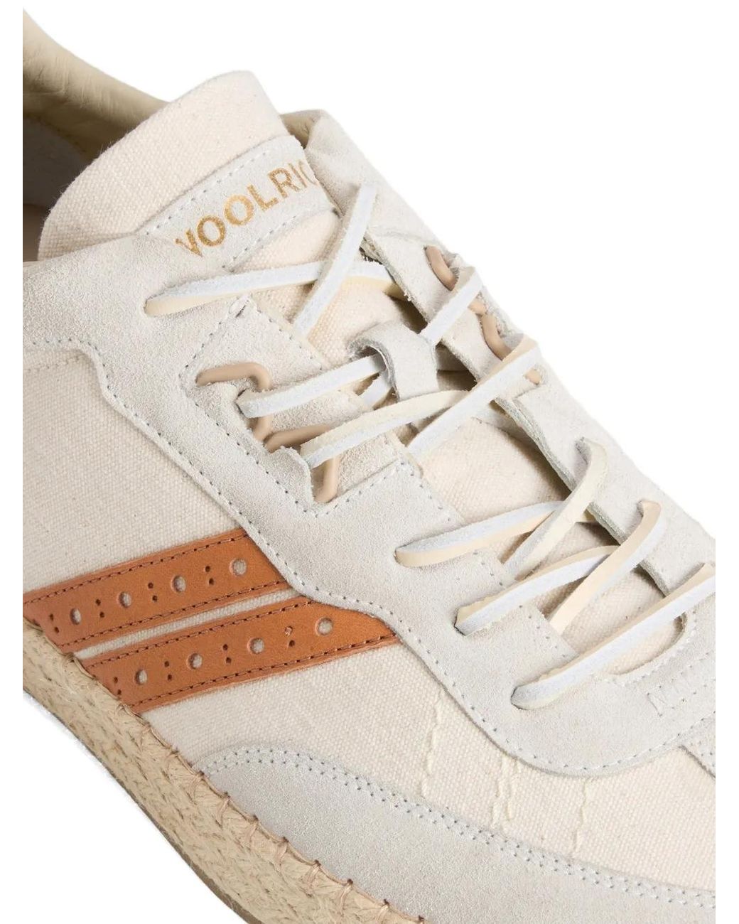 Woolrich White Doubleu Suede-Detail Sneakers for men