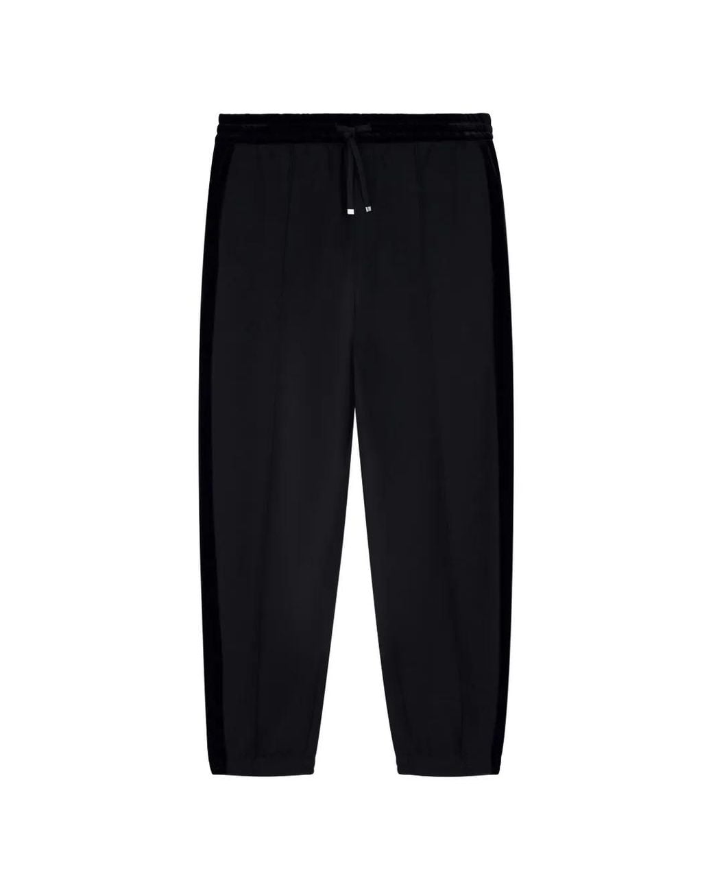 ARMANI EXCHANGE Black Velvet-Trim Drawstring Track Pants for men