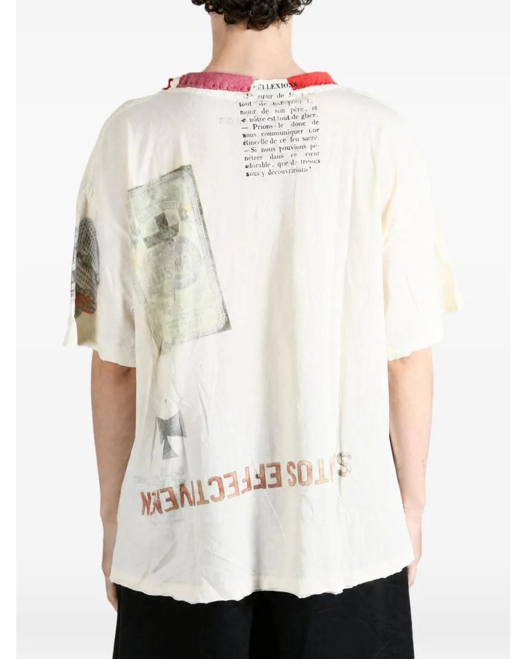 SAITOS White Harrison Ghost Distressed T-Shirt