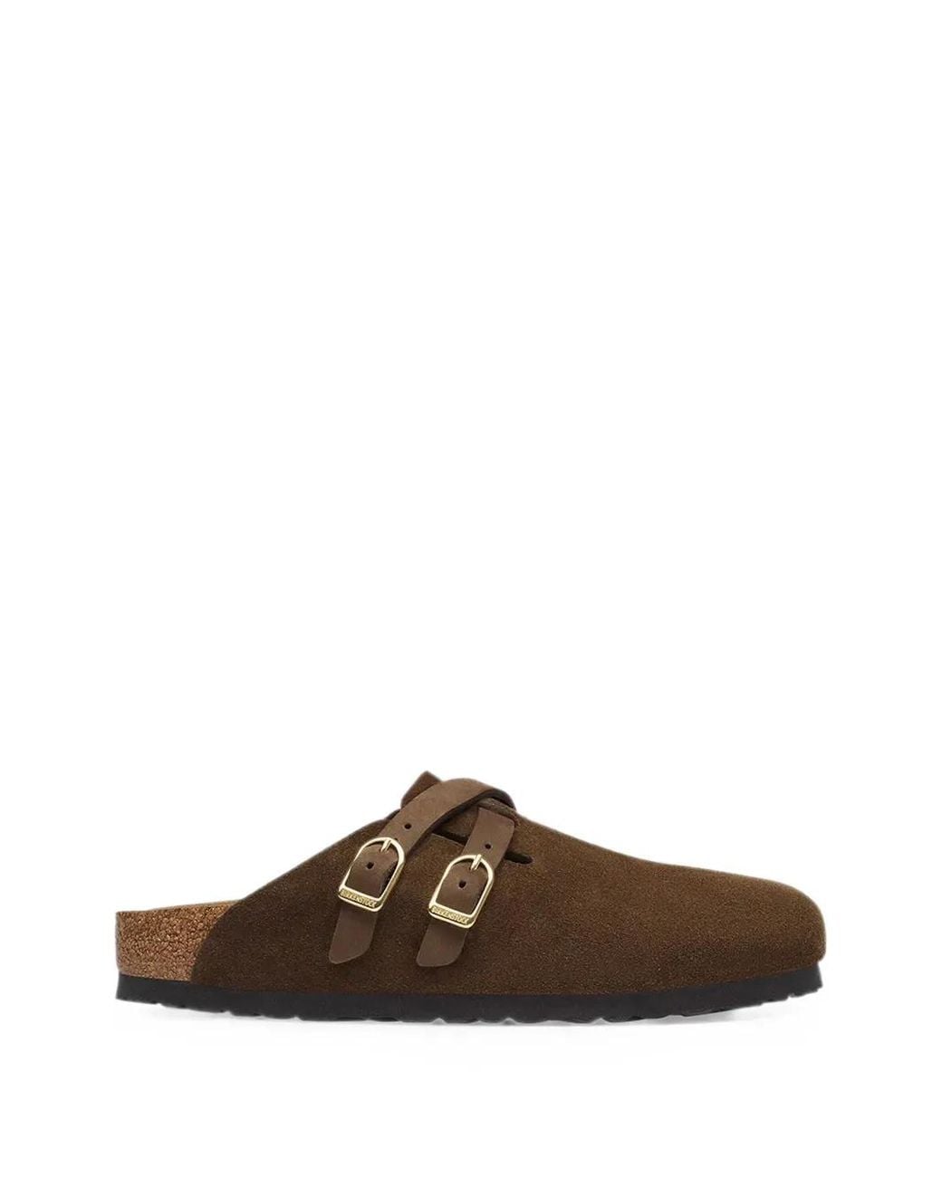 Birkenstock Brown Blair Suede Mule With Buckle