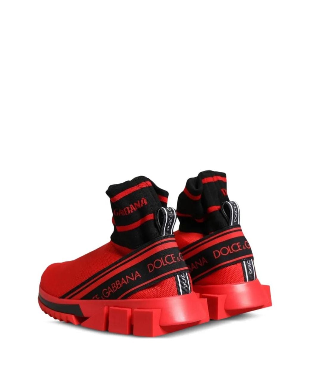 Dolce & Gabbana Red Sorrento Sock Sneakers