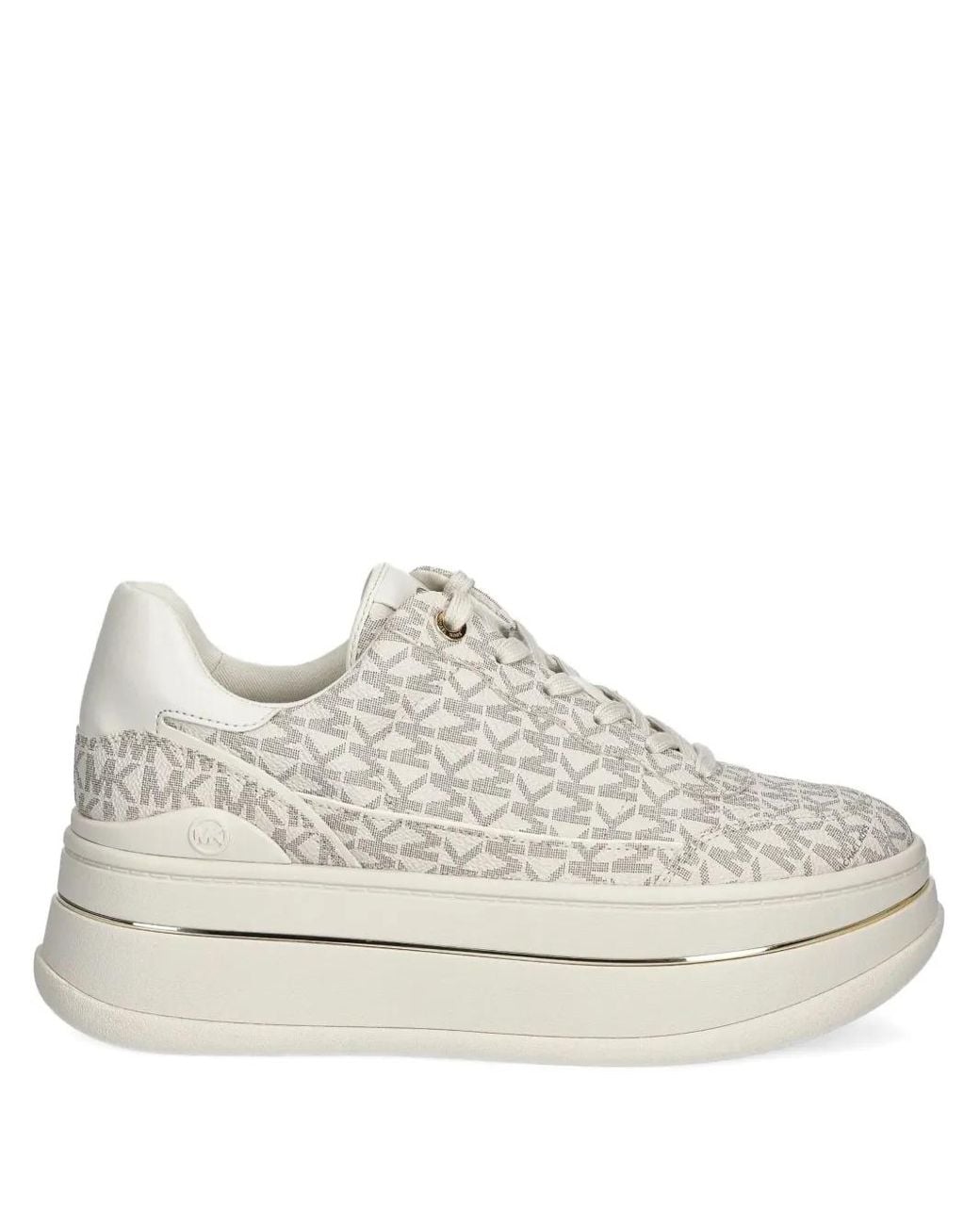 MICHAEL Michael Kors White Monogram-Pattern Sneakers