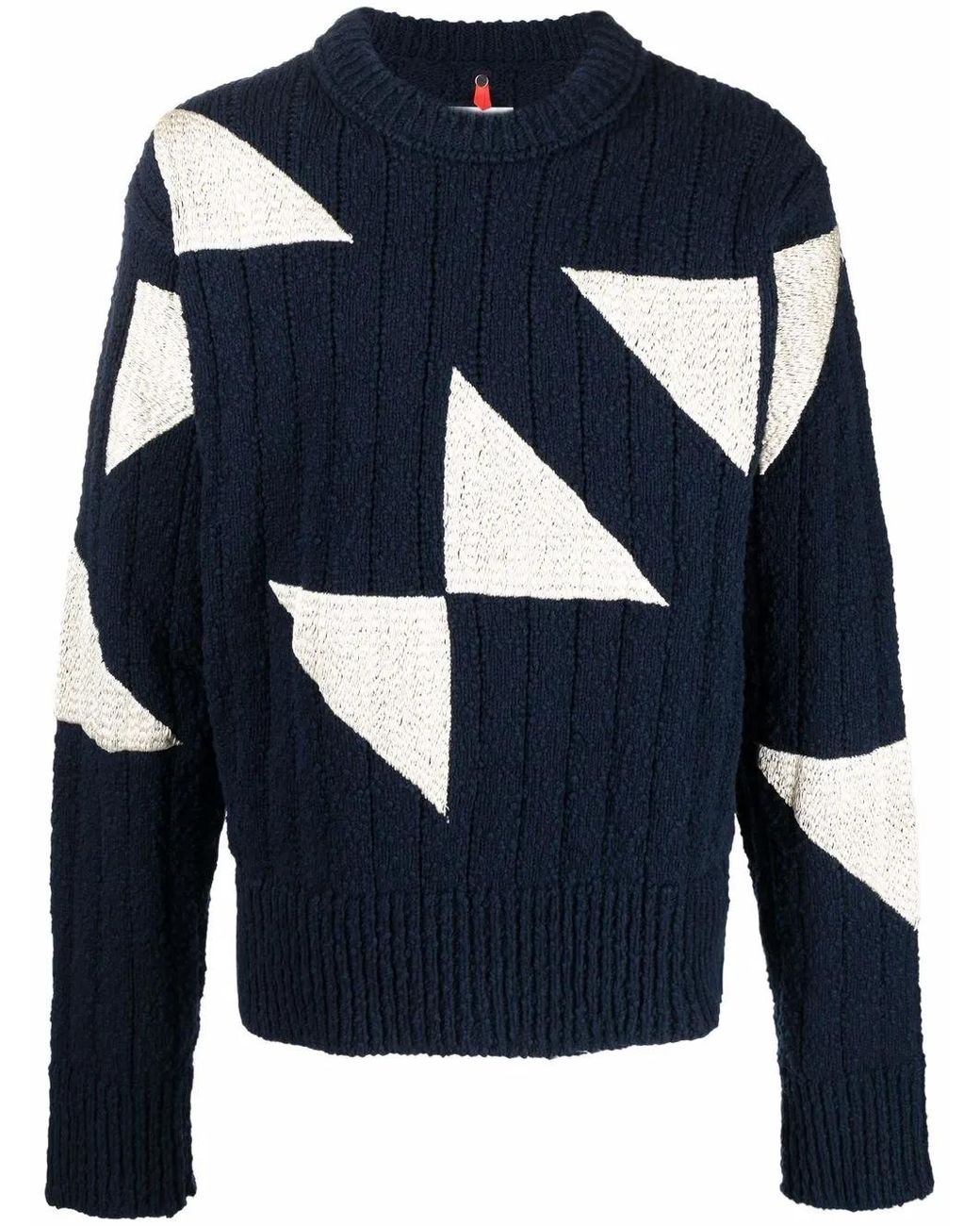 OAMC Blue Geometric Crew-Neck Jumper for men