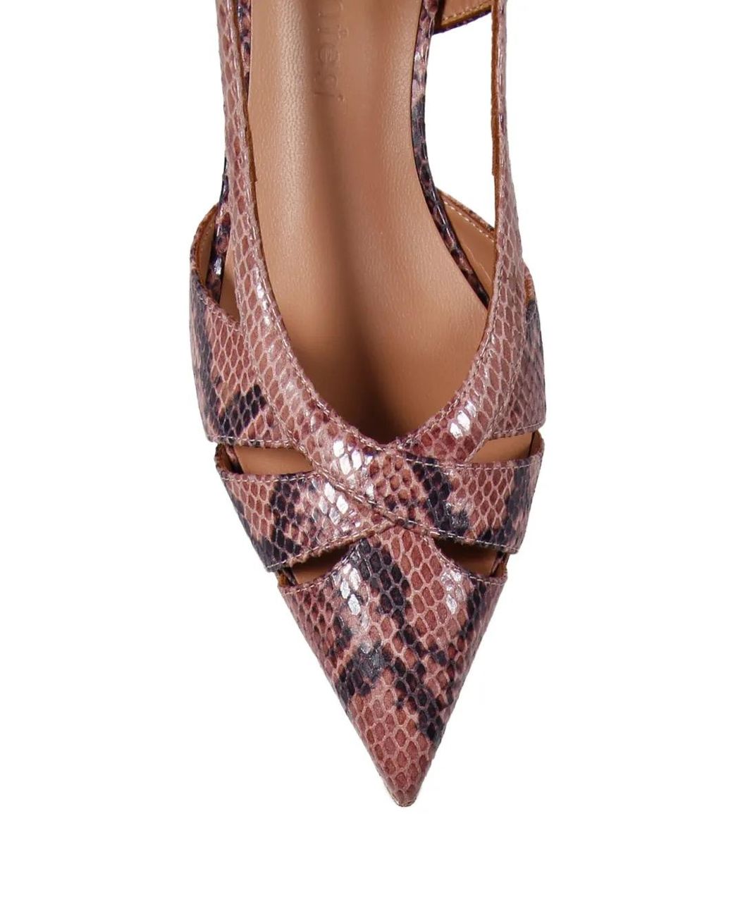 Zapatos De Tacón Con Efecto De Piel De Serpiente Sergio Levantesi de color Pink