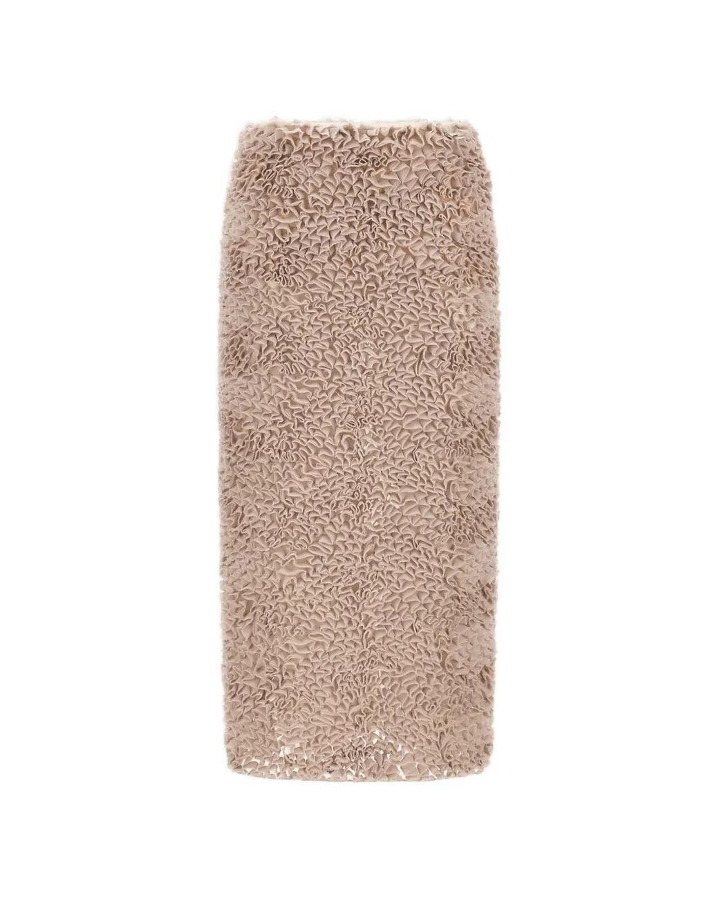 Herno Natural Gathered Midi Skirt