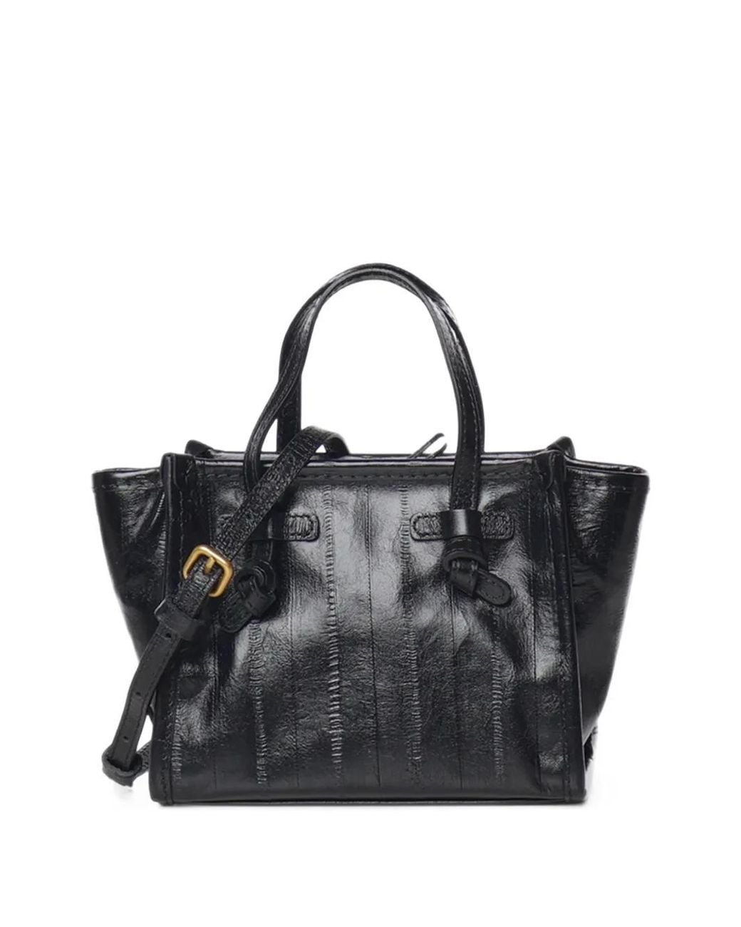 Gianni Chiarini Black Miss Marcella Knot-Detail Leather Tote Bag