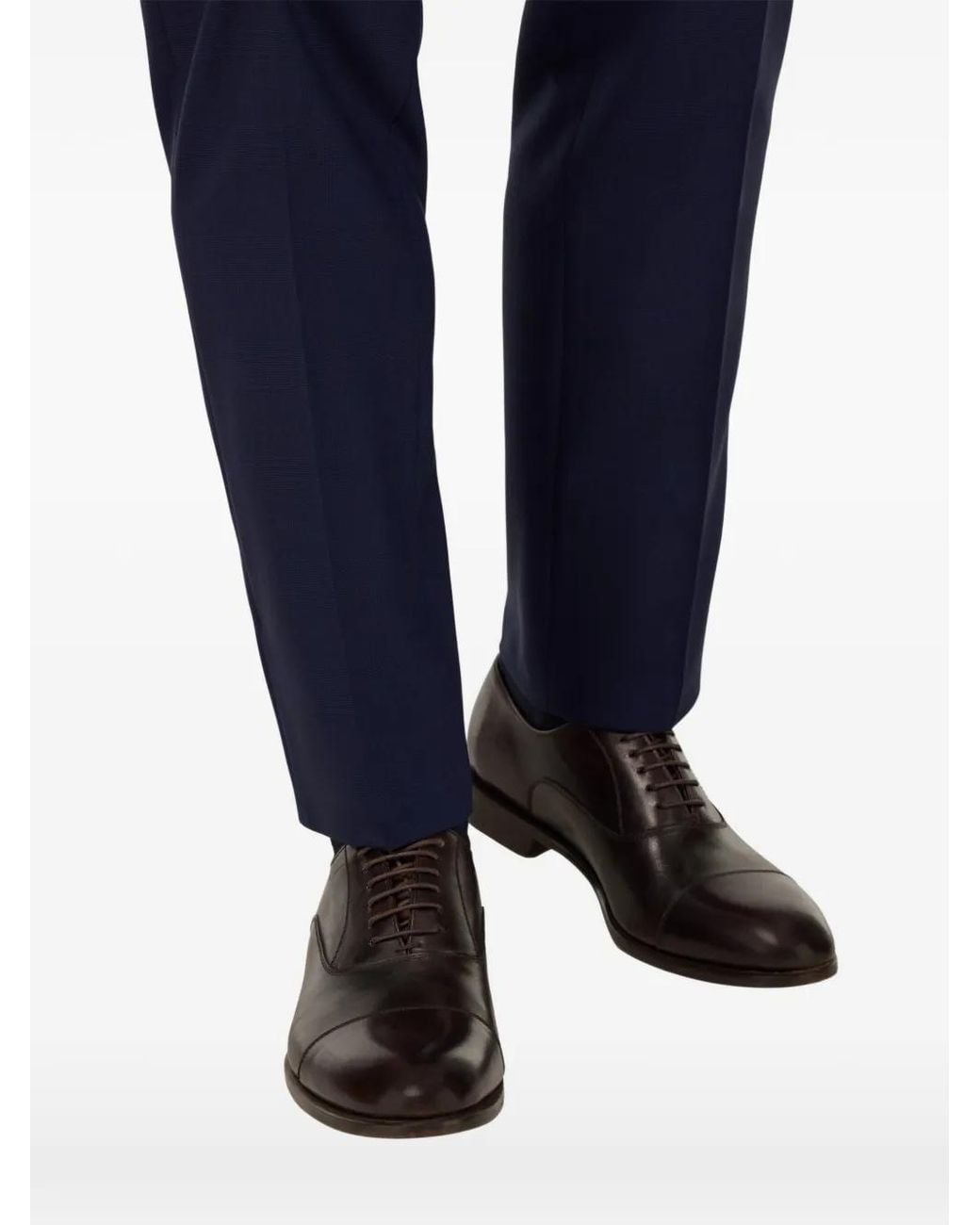 Boggi Black Leather Oxford Shoes for men