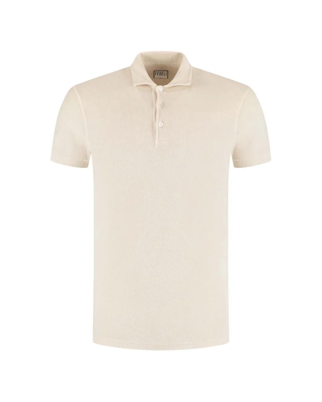 Fedeli White Buttoned Polo Shirt for men