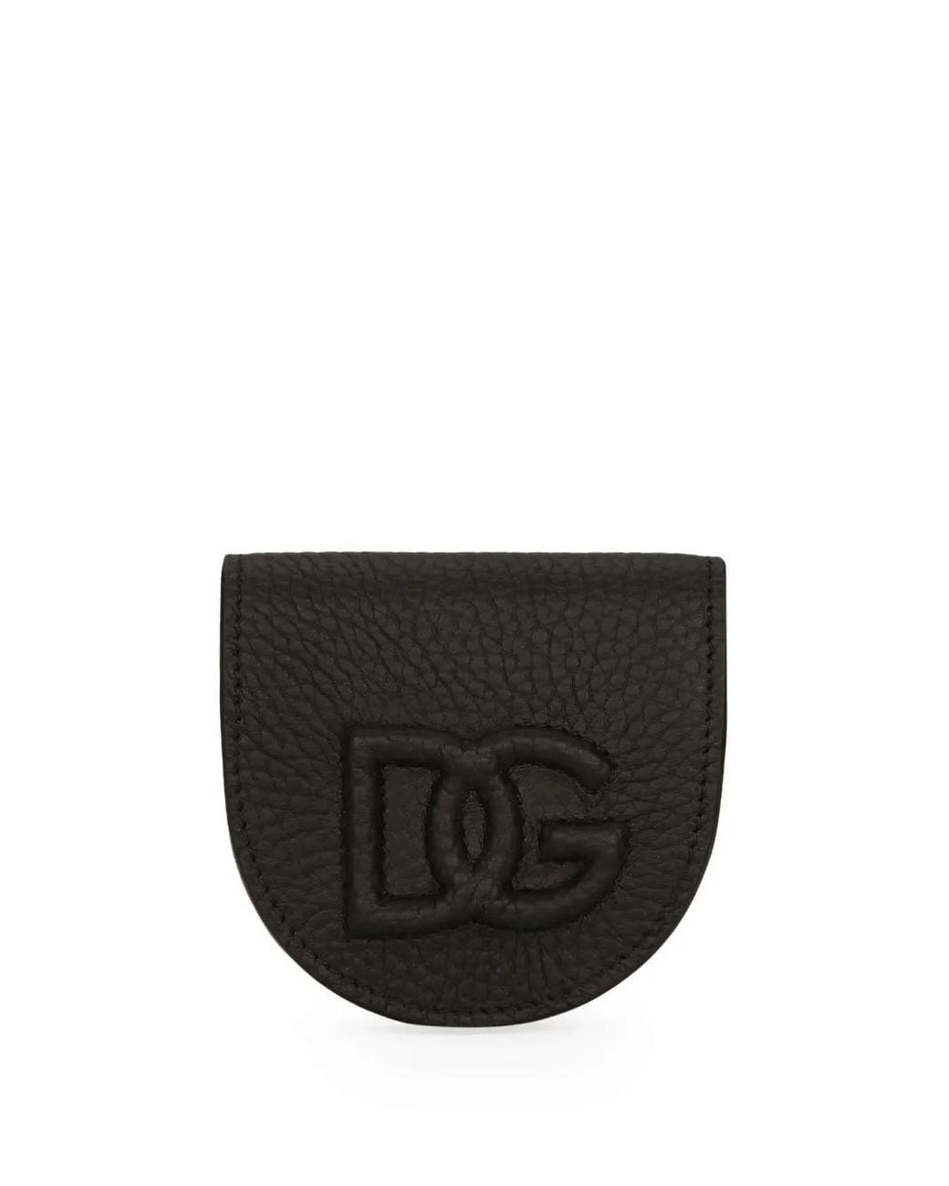 Dolce & Gabbana Black Logo-Embossed Coin Wallet for men