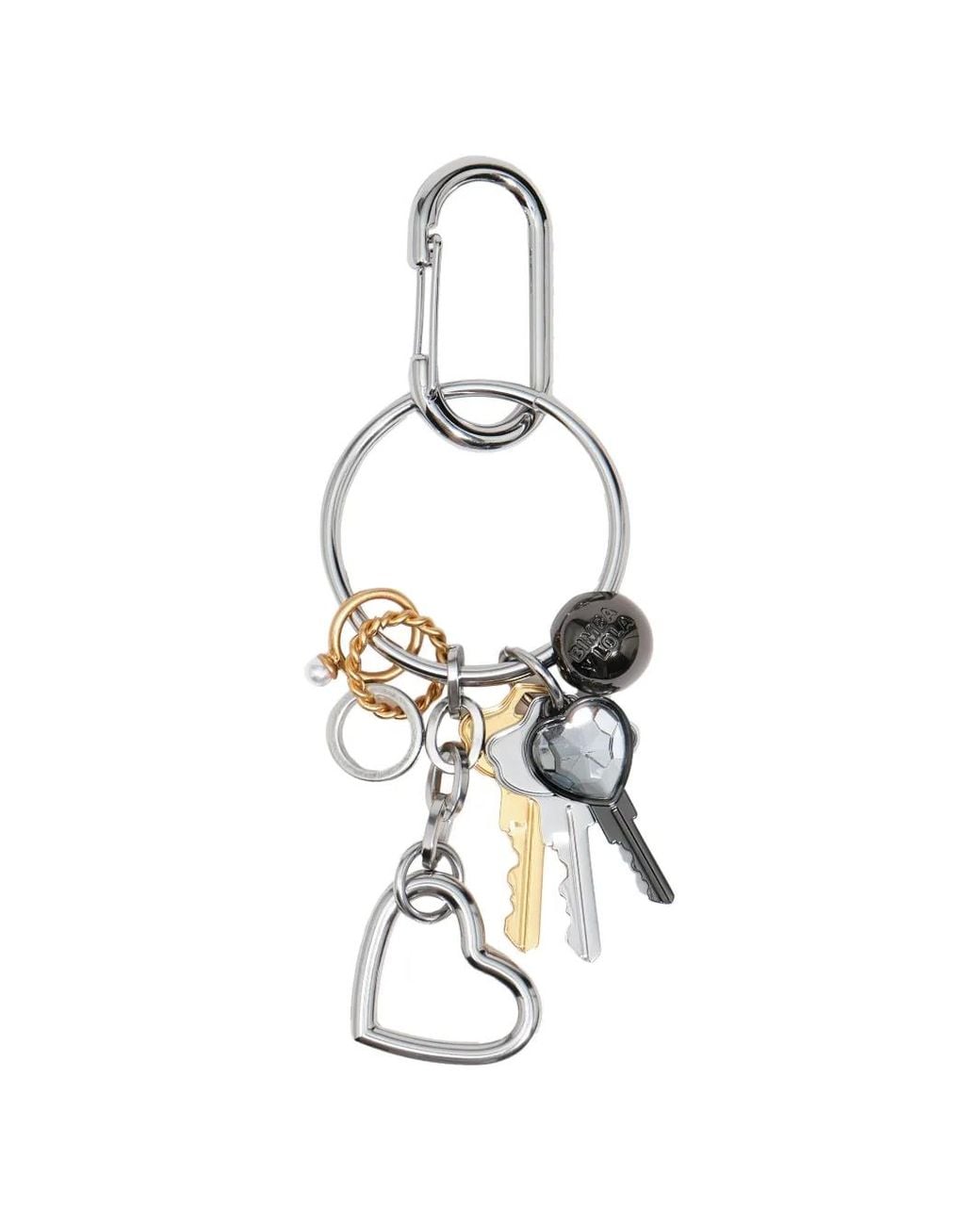 Bimba Y Lola White Multi-Key Metal Keychain