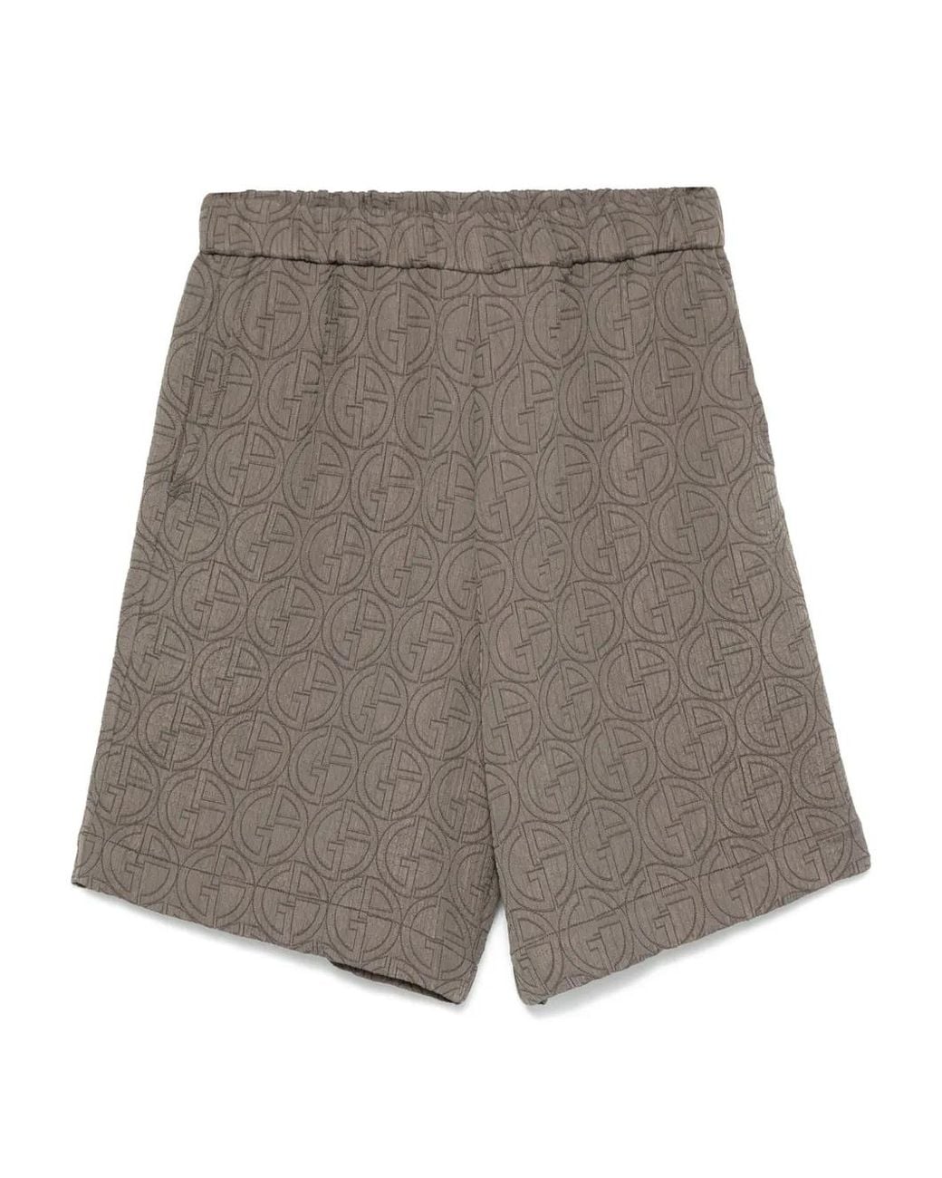 Giorgio Armani Gray Interlock-Monogram Bermuda Shorts for men
