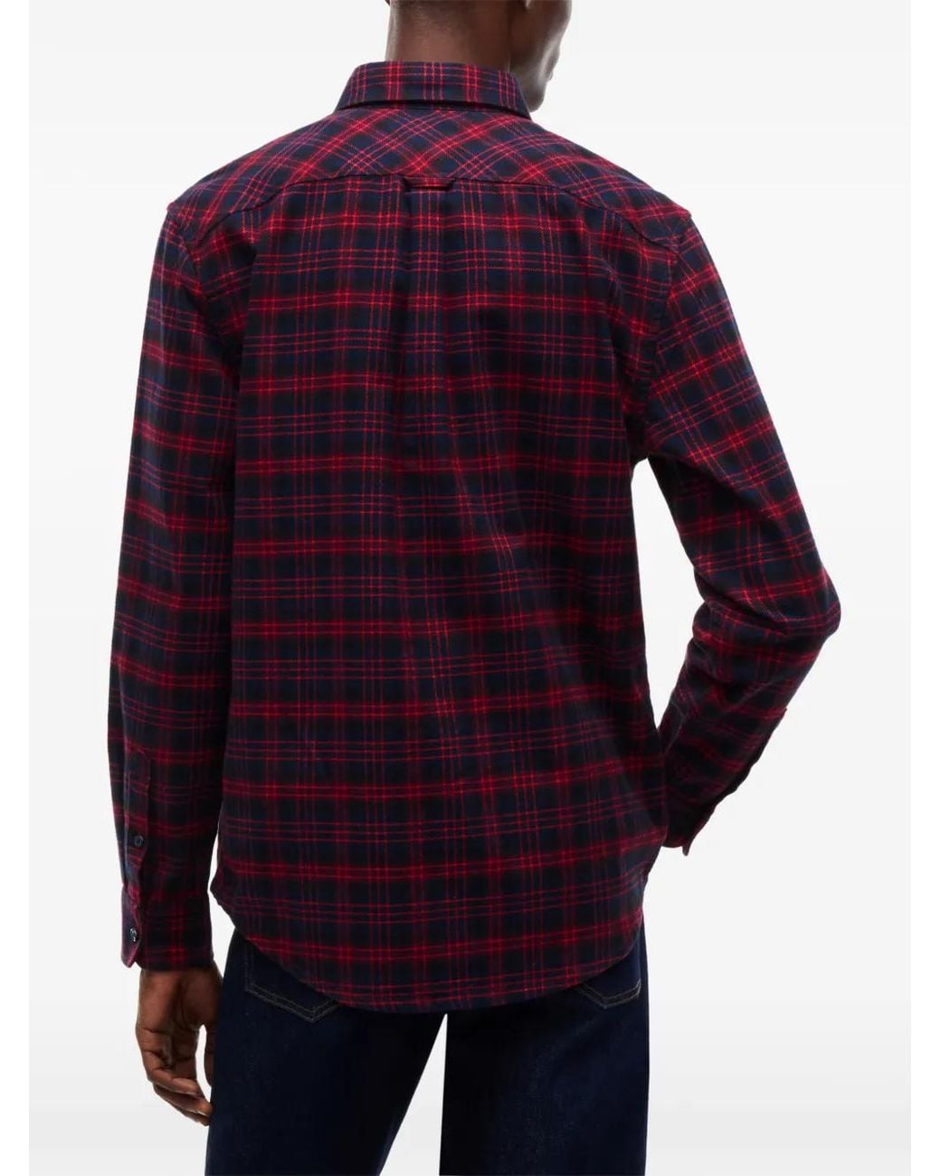 Tommy Hilfiger Purple Check-Print Button-Down Shirt for men