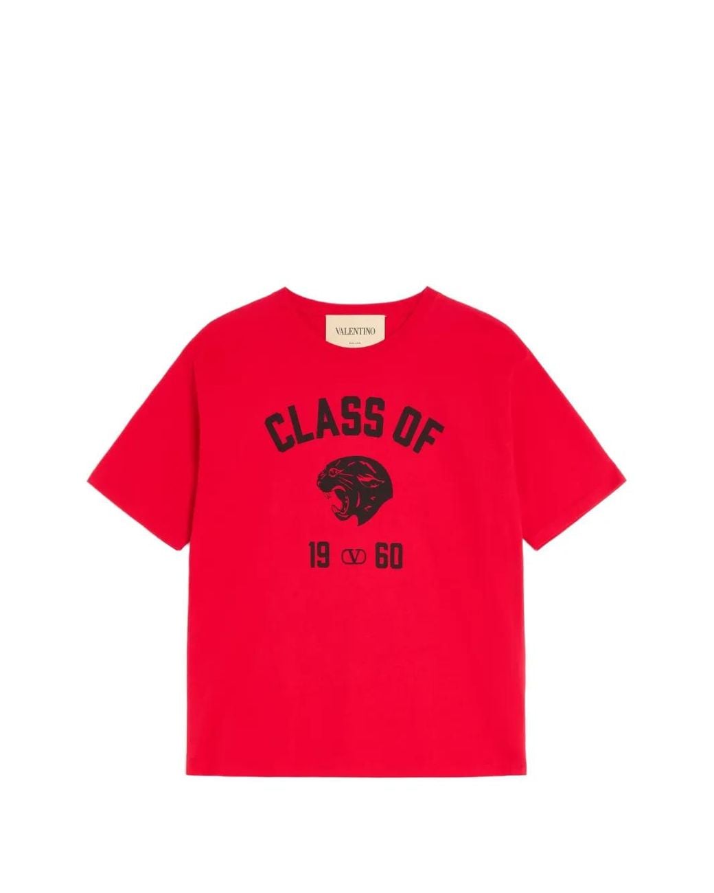 Valentino Garavani Pink Cotton T-Shirt With Panther Print for men