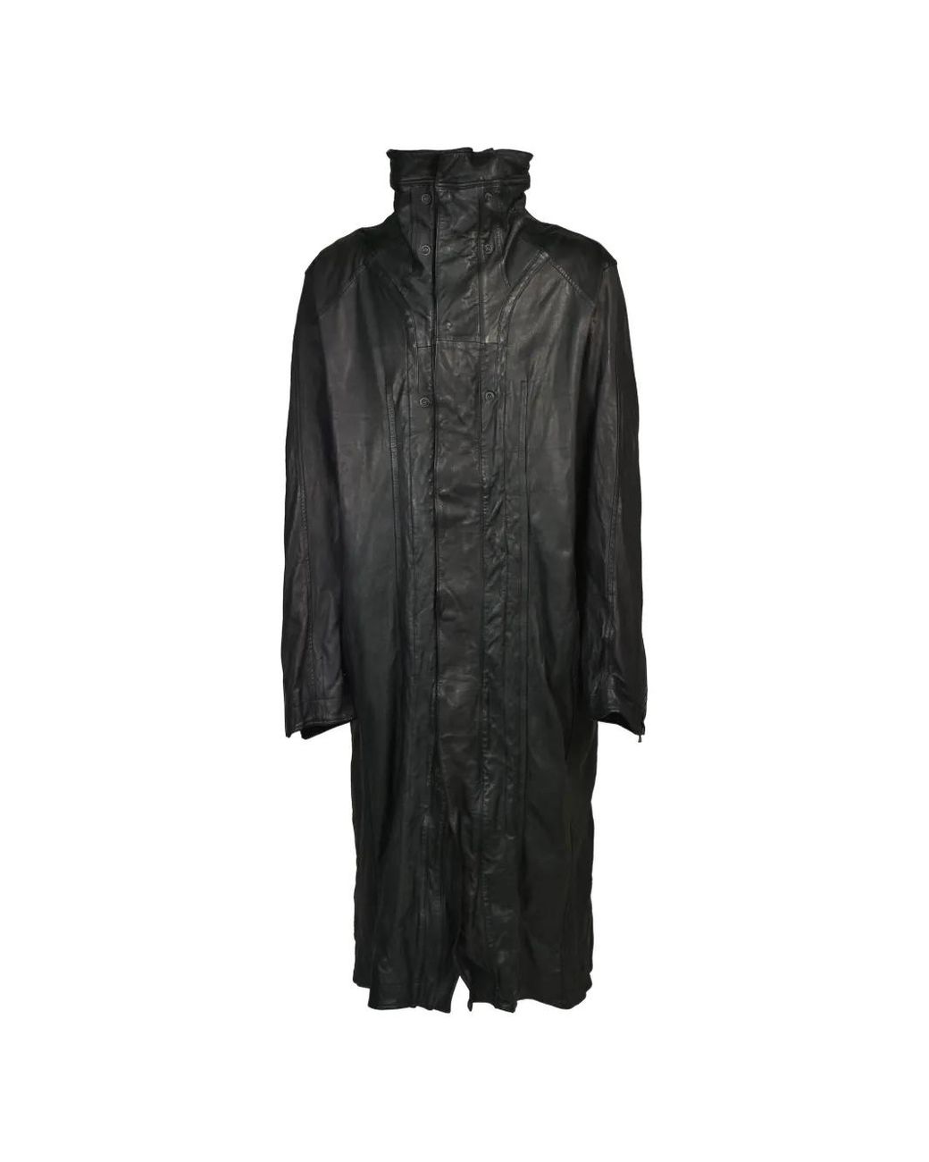 Julius Black Manteau En Cuir Délavé for men