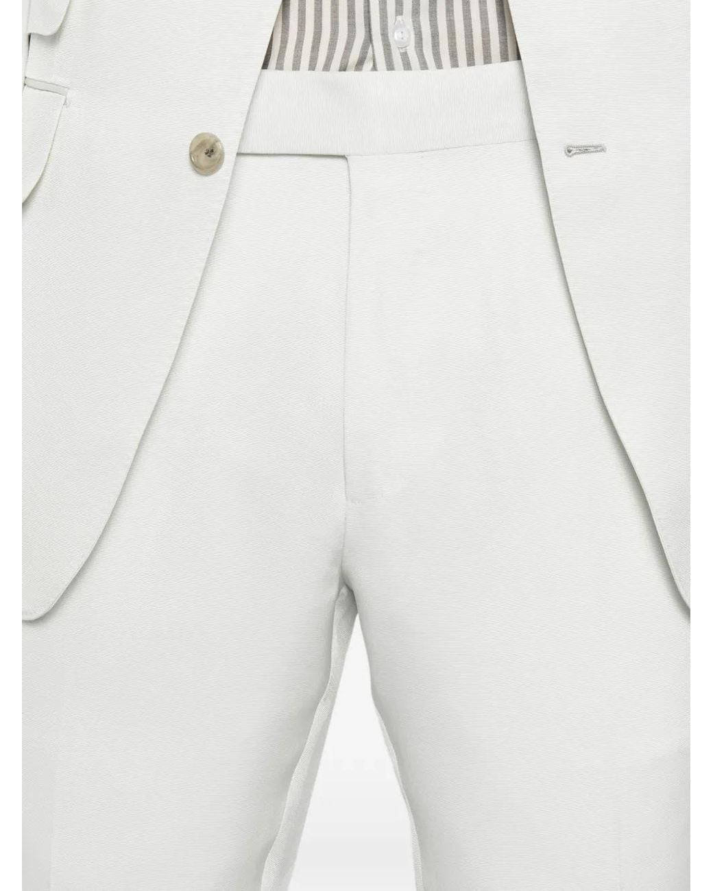 Tom Ford White Side-Adjuster Pressed-Crease Trousers for men