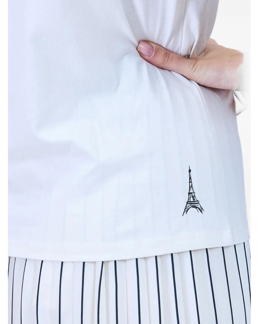 Karl Lagerfeld Blue Paris Sketch-Print T-Shirt