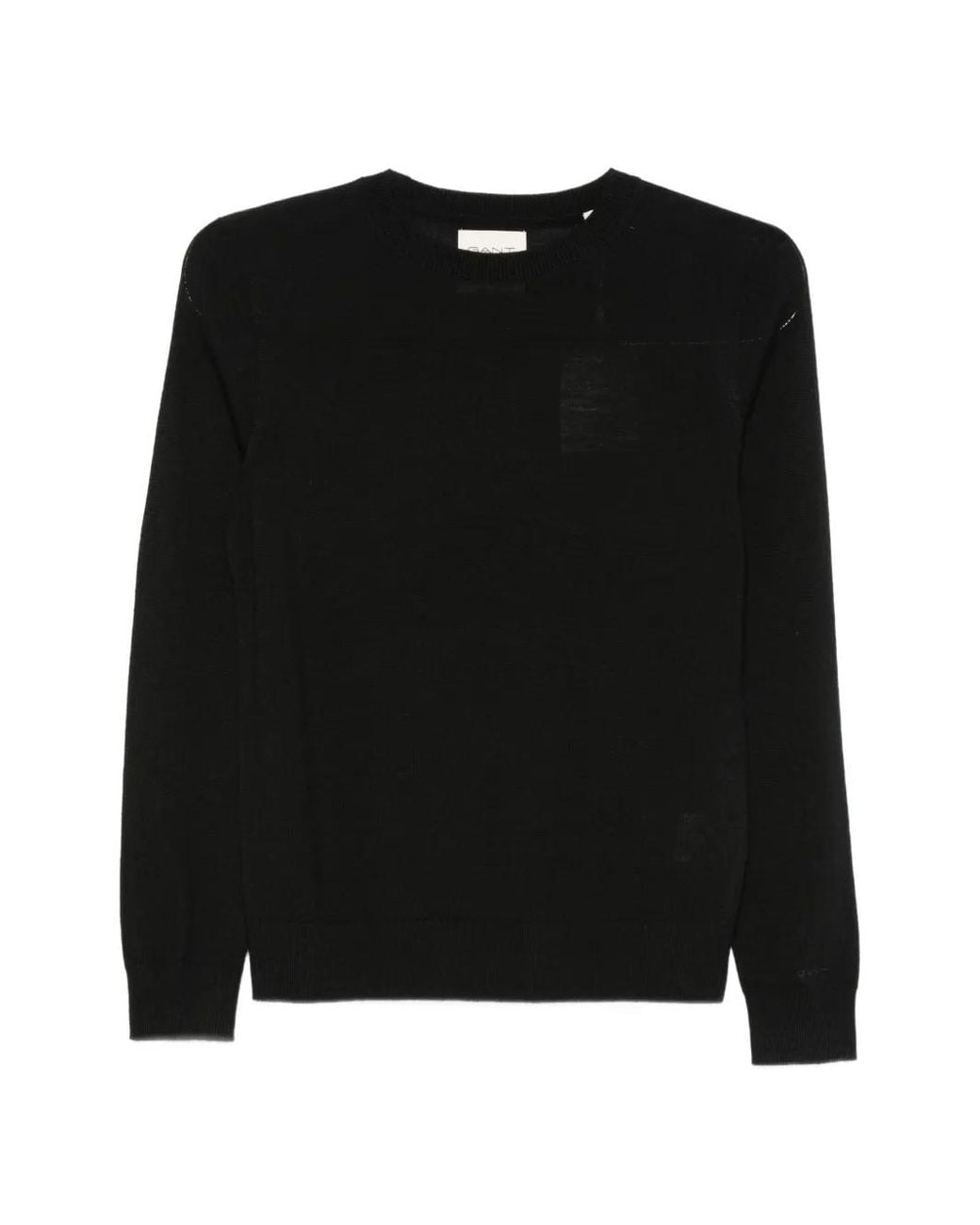Gant Black Crew-Neck Long-Sleeve Sweater
