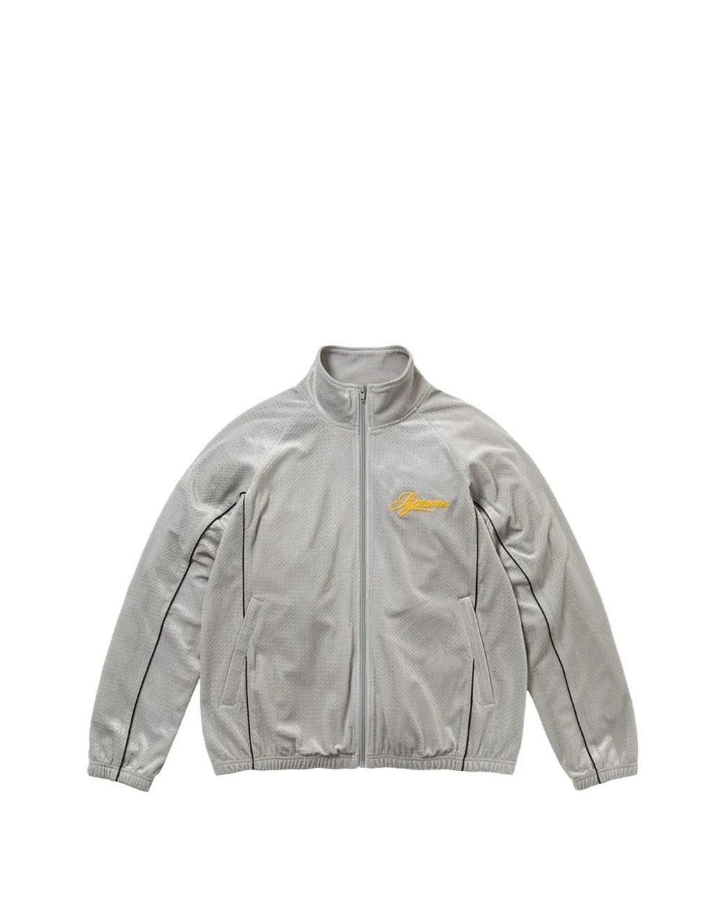 Supreme Gray Velour Mesh Track Jacket for men