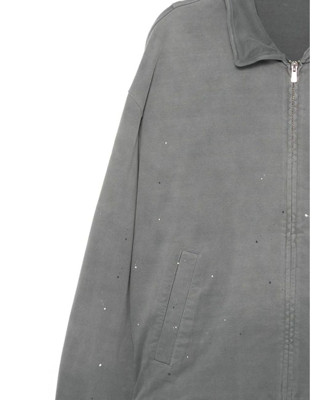 CROQUIS Gray Paint Splatter Zip-Up Jacket for men