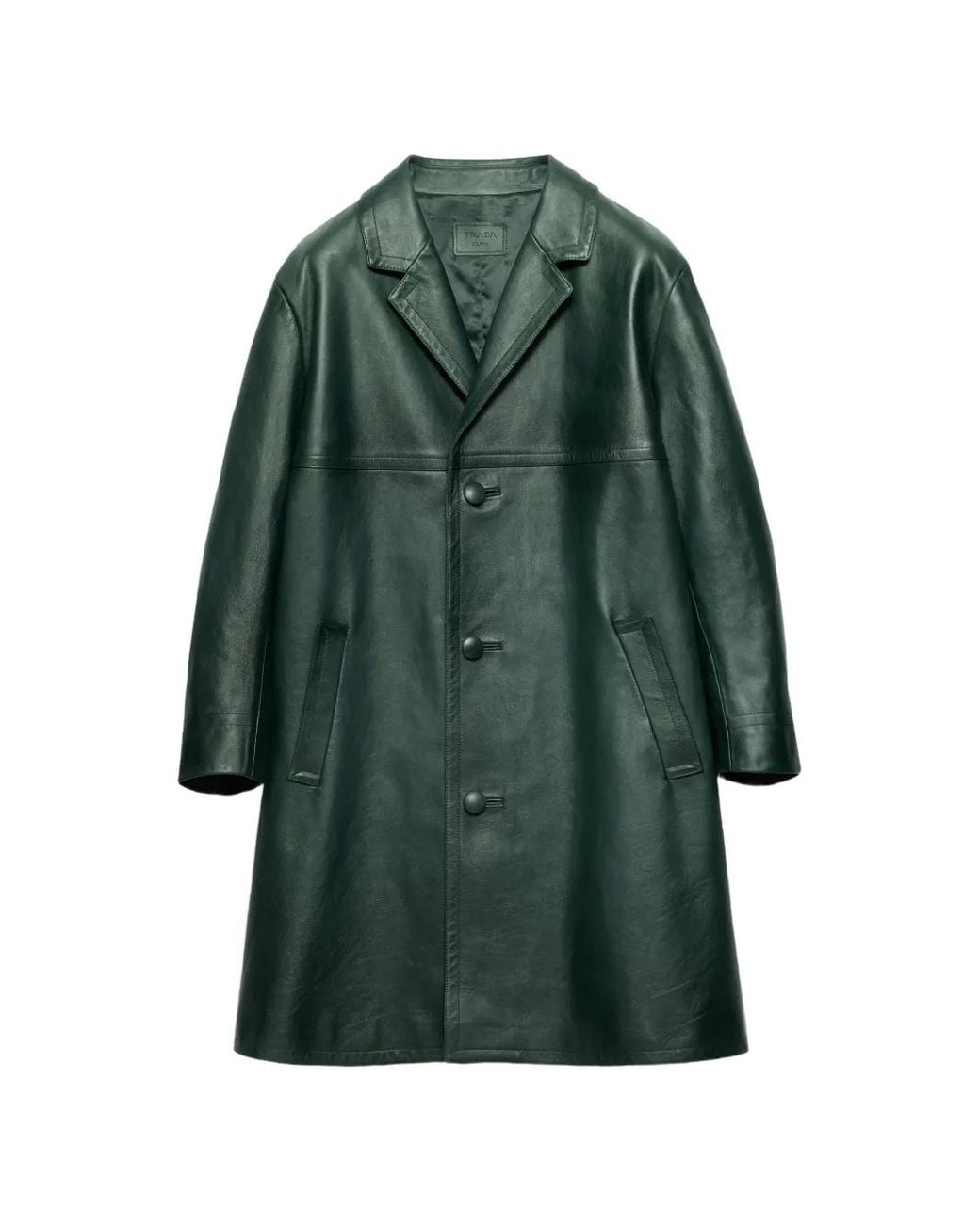 Prada Green Leather Coat for men