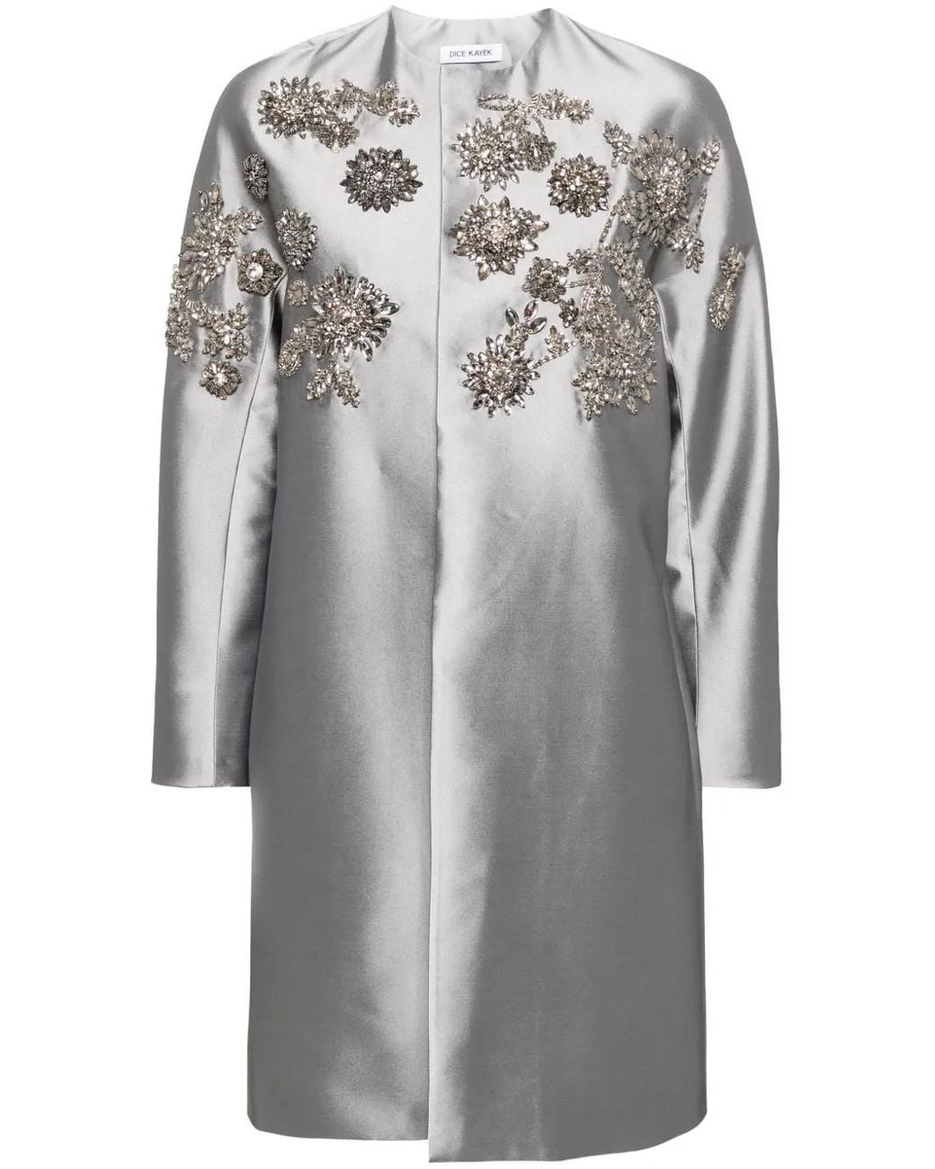 Dice Kayek Gray Embellished Coat