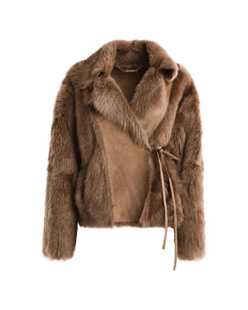 Nour Hammour Brown Verena Reversible Shearling Jacket