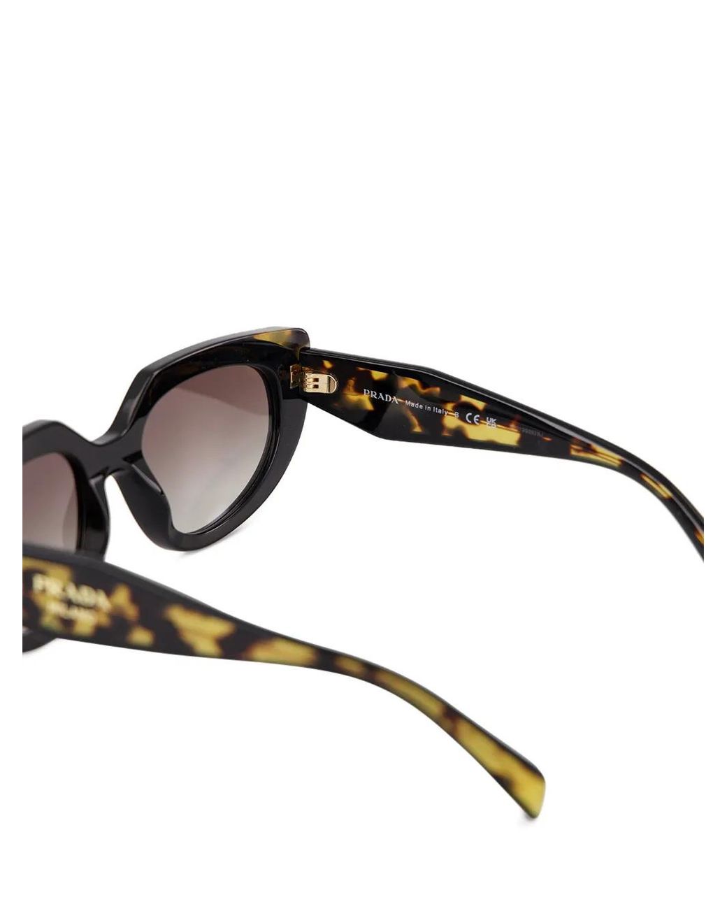 Prada Gray Geometric-Frame Sunglasses