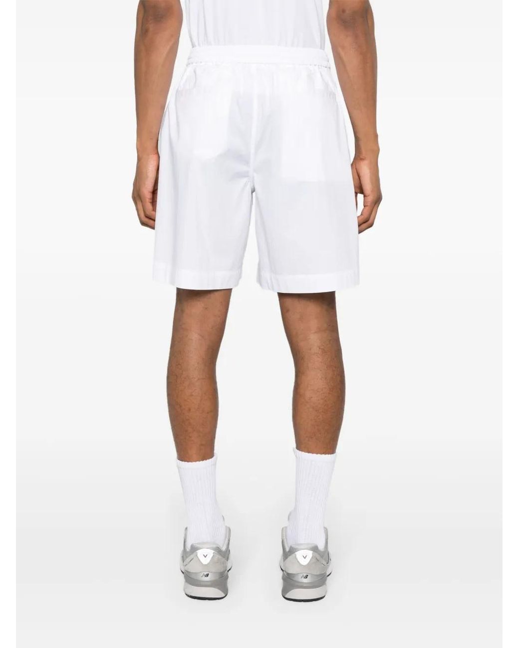 Aspesi White Elasticated-Waist Poplin Shorts for men