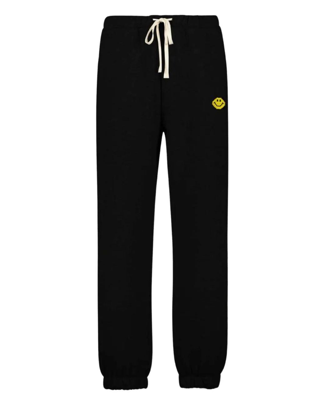 Joshua Sanders Black X Smiley Pixel Drawstring-Fastening Track Pants for men