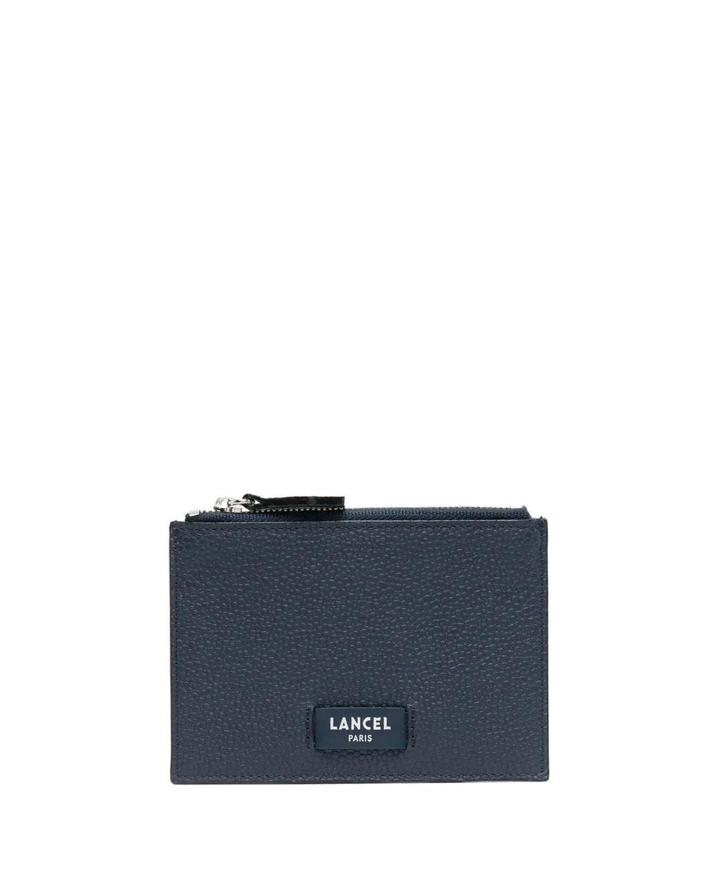 Lancel Blue Logo-Patch Leather Card Holder