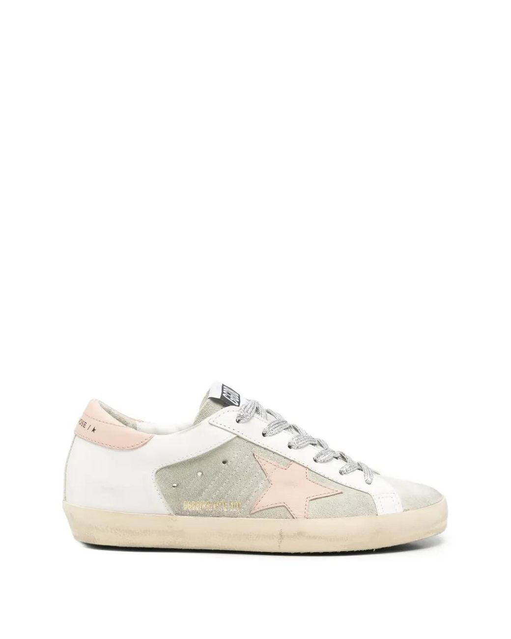 Golden Goose Deluxe Brand White Super-Star Suede-Panelled Sneakers