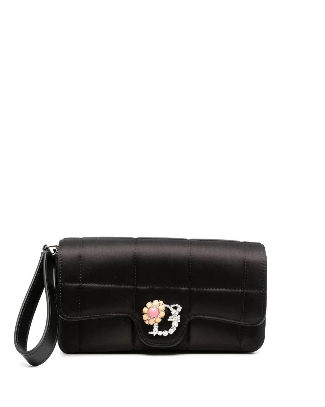 DSquared² D2 Statement Gewatteerde Clutch in het Black