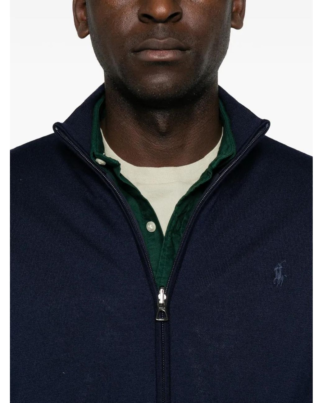 Polo Ralph Lauren Blue Zip-Up Embroidered-Logo Reversible Jacket for men