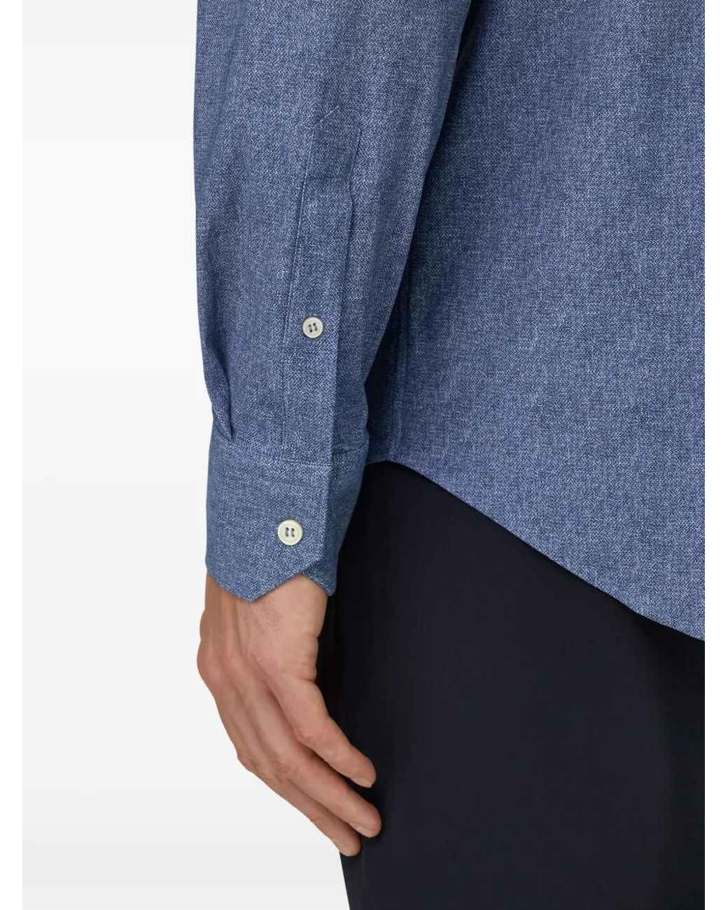 Boggi Blue Slim Fit Stretch Nylon Shirt for men
