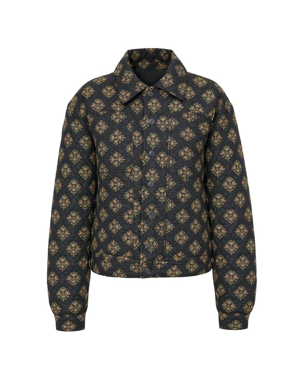 Antik Batik Black Quilted Floral Jacket