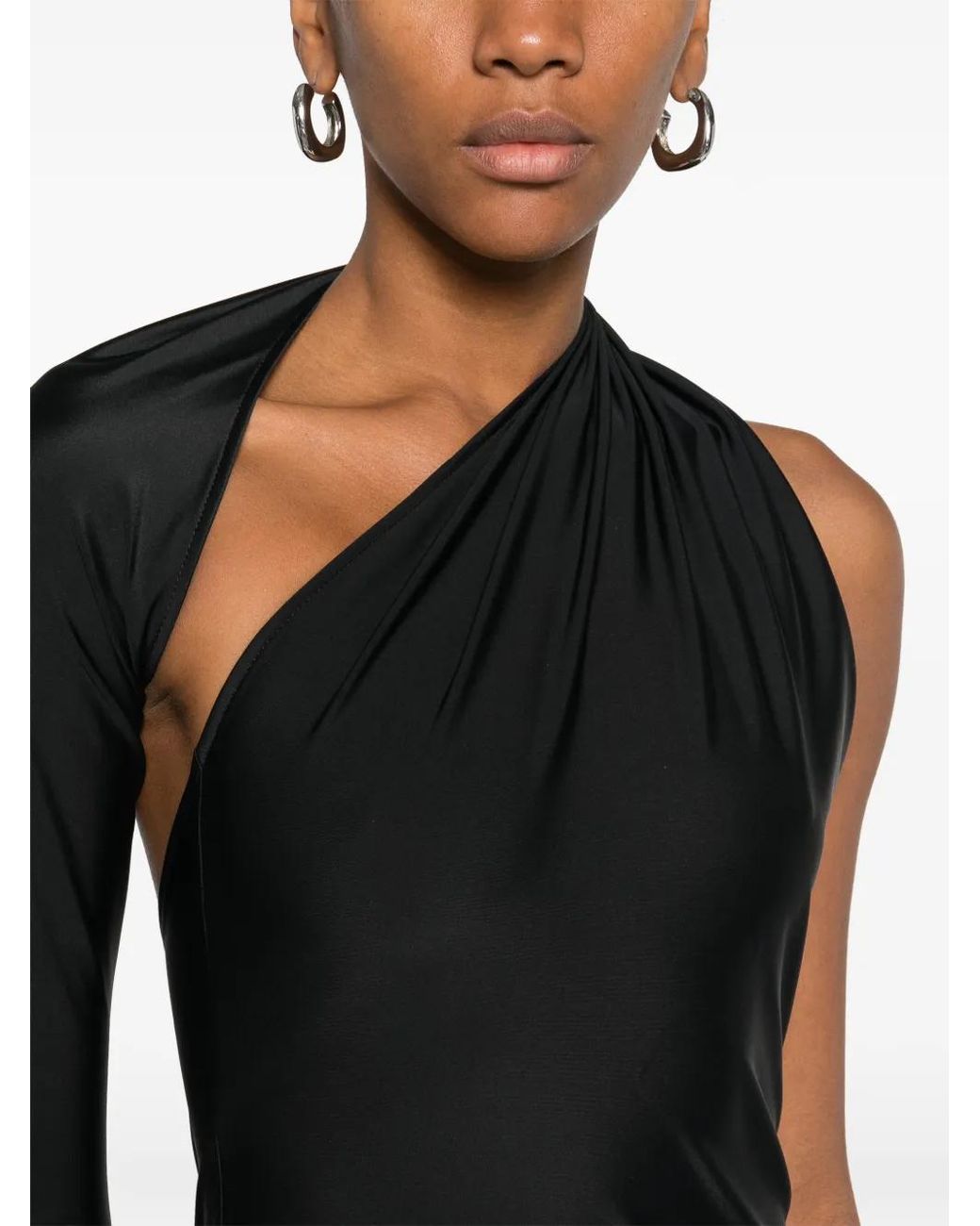 Atu Body Couture Black One-Shoulder Cut-Out Maxi Dress